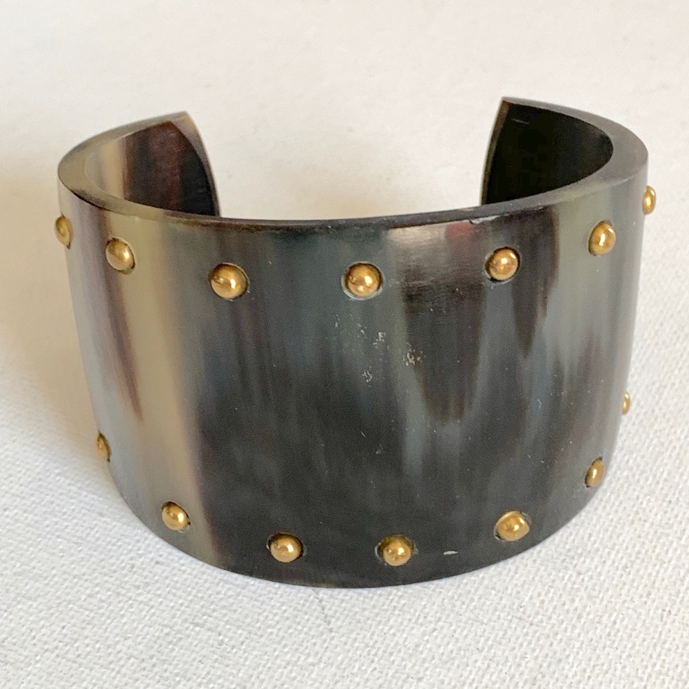 Studded Tortoise Shell Cuff - Picture 6 of 7
